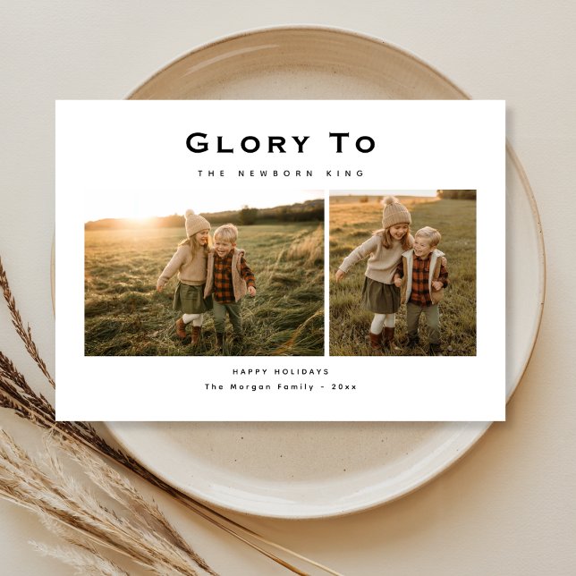 Glory to the Newborn Kung Religiösa Family Photo Julkort (Skapare uppladdad)