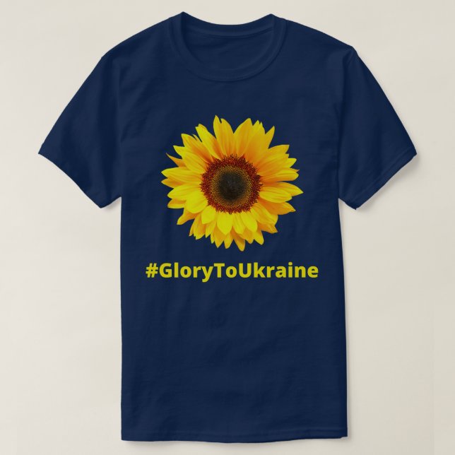 Glory to Ukraina Solros Premium T Shirt (Design framsida)