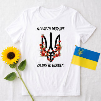 Glory to UKRAINE. Glory to Heroes. Tryzub. T Shirt