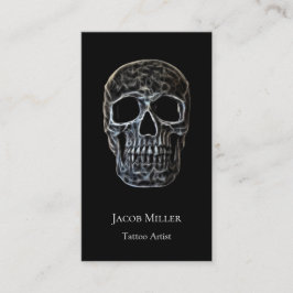 Gloserande, gotisk, svart och vit tatuerare visitkort