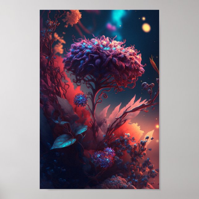 Gloserande nybörjare av Blommigt Fantasy Art Poster (Framsidan)