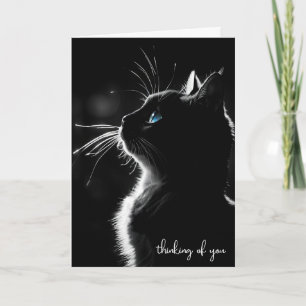 Glosing Black Cat tänker på dig Kort