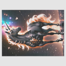 Glosing Black Unicorn Fantasy Birthday Gift Wrap