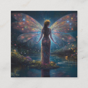 Glosing Fairy Photorealistic Background Fyrkantigt Visitkort