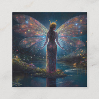 Glosing Fairy Photorealistic Background Fyrkantigt Visitkort