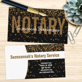 Glosing Guld Glitter on Black Anpassningsbar Notar Visitkort