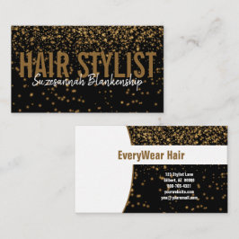 Glosing Guld Glitter over Black Anpassningsbar Visitkort