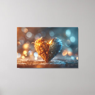 Glosing Heart Bokeh Art Print Canvastryck