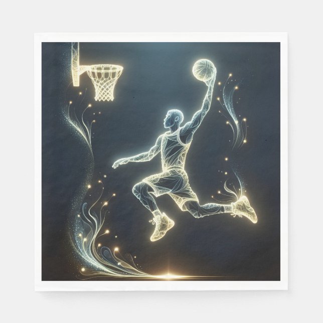 Glosing Neon Basketball Player Pappersservett (Framsidan)