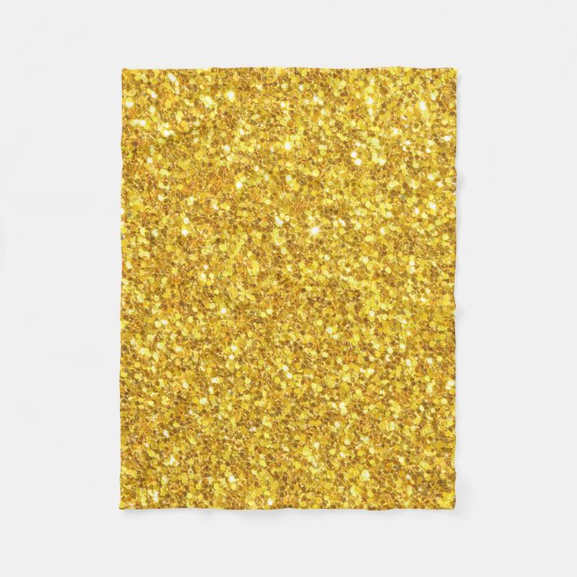 Gloss Guld Glitter Mönster Fleecefilt (Framsidan)