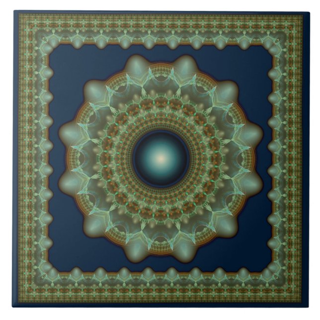 Glossal ofantlig fractal ornament kakelplatta (Framsidan)