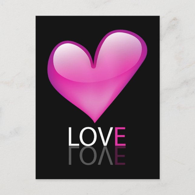 Glossalt hjärta vykort (Framsida)