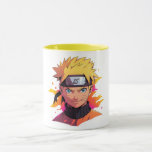 Glossy Anime Pop Stil Naruto Ceramic Mugg<br><div class="desc">I mugg finns den animala karaktären Naruto Uzumaki i ett ljust, modernt stil. Hans späckiga blonda hår, Konoha-huvudband och piercing blue ögon står ut. Bakom honom liknar flashar av orange och rosa flammor eller chakra, vilket skapar en dynamisk effekt. Insidan av mugg är en ljus gult som skapar en kontrasteffekt...</div>