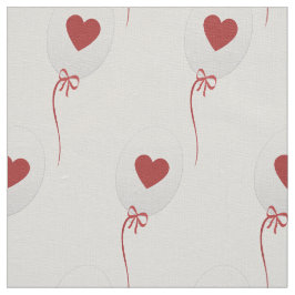 Glossy Balloon Red Hearts Mönster Tyg