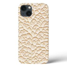 Glossy Beige iPhone Case with Textured Relief