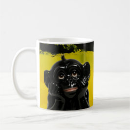 Glossy Black Chimp Kaffemugg