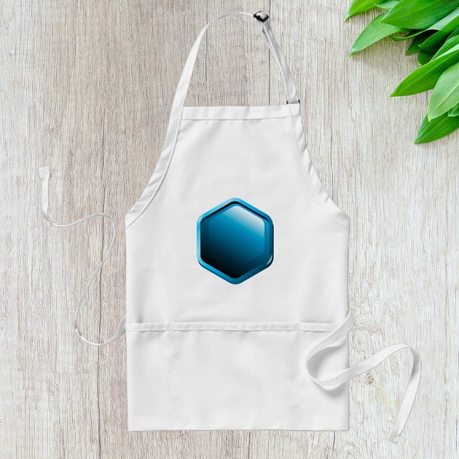 Glossy Blue Hexagon Icon Modern Geometric Förkläde (Skapare uppladdad)