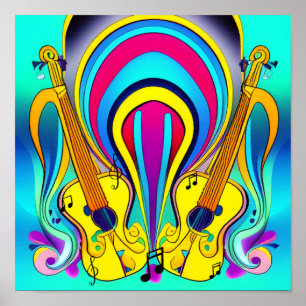 GLOSSY CANVAS OF GUITARS POSTER