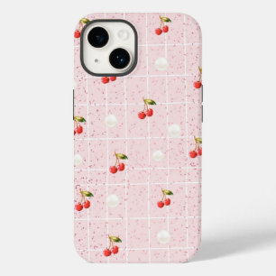 Glossy Cherries & Pearls - iphone case