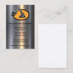 Glossy Classy Construction Business Card Visitkort