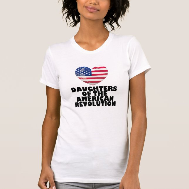 Glossy eart DAR Doaughters American Revolution T Shirt (Framsida)