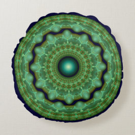 Glossy fairy fractal round ornament rund kudde