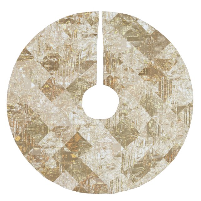 Glossy Golden Mosaic Brilliance Julgransmatta Borstad Polyester (Framsidan)