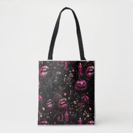 Glossy Gothic Halloween Glam Tote Bag Tygkasse