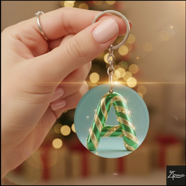 Glossy Green Gold Glitter Striped Letter A (Skapare uppladdad)