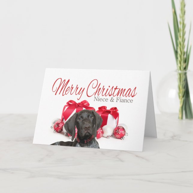 Glossy Grizzly Niece & Fiance God jul Helgkort (Framsida)