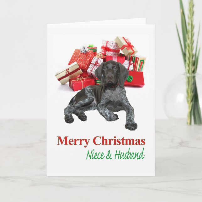 Glossy Grizzly Niece och Make God jul Helgkort (Framsida)