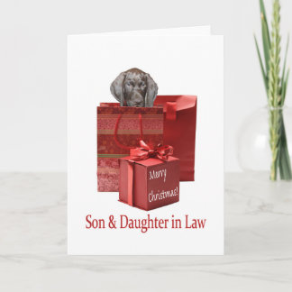 Glossy Grizzly Son och dotter i Law Merry Christm Helgkort