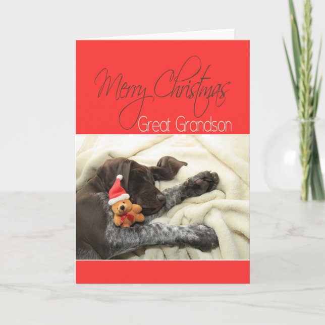 Glossy Grizzly Underbar Grandson God jul Helgkort (Framsida)