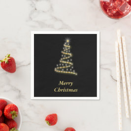 Glossy guld Julgran svart Pappersservett