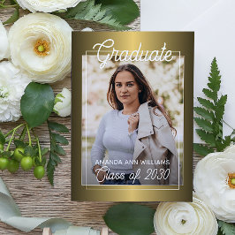 Glossy Guld-meddelande om minimalistiskt Studenten Vykort