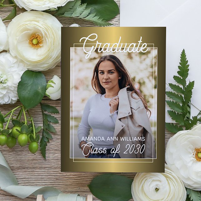 Glossy Guld-meddelande om minimalistiskt Studenten Vykort (Skapare uppladdad)