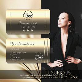 Glossy Guld Optics Sparkling Diamonds add Logotyp Visitkort