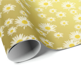 Glossy, krans, papper, gult, vacker, blommigt presentpapper