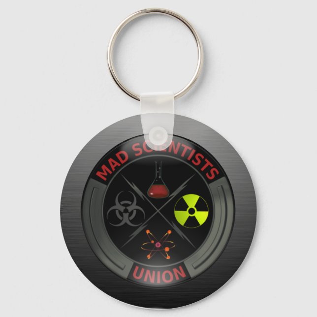 Glossy Mad Scientist Union Button Nyckelring (Framsida)