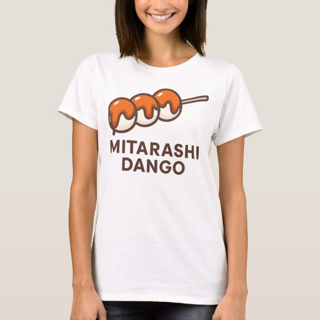 Glossy Mitarashi Dango Illustration T Shirt (Framsida)