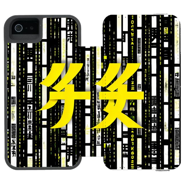 Glossy Pink Donut with Dark Sprinkles Incipio iPhone Wallet Skal (Folio Öppen)