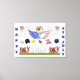 Glossy Poster -4 juli Canvastryck