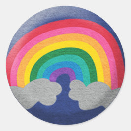 Glossy Rainbow Sticker Runt Klistermärke