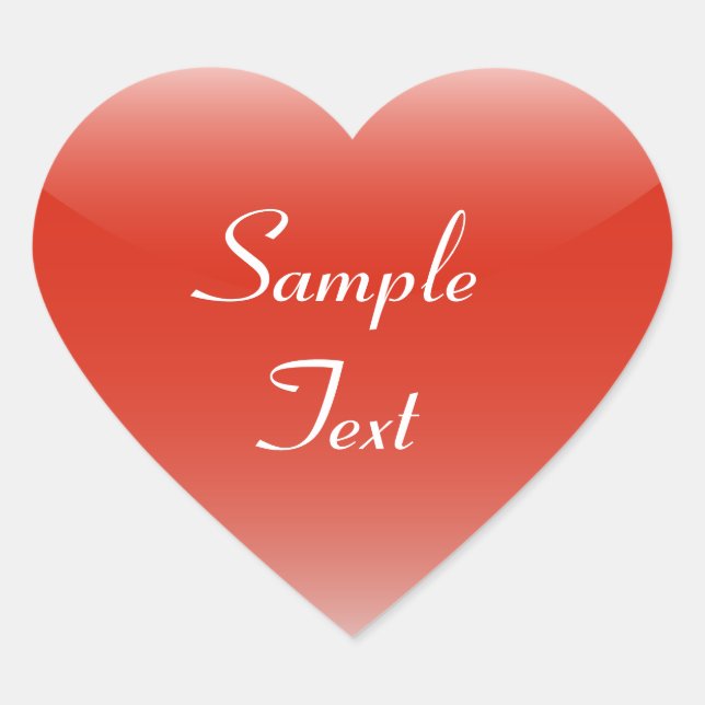 Glossy Red Heart Hjärtformat Klistermärke (Framsida)
