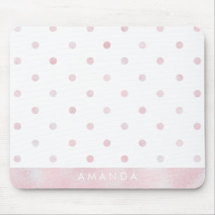 Glossy rosa POLKA DOTS PERSONALISERA LÄGG TILL NA Musmatta