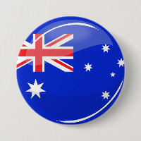 Glossy Round Australian Flagga
