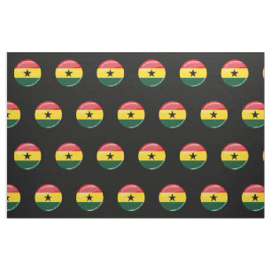Glossy Round Ghanian Flagga Tyg