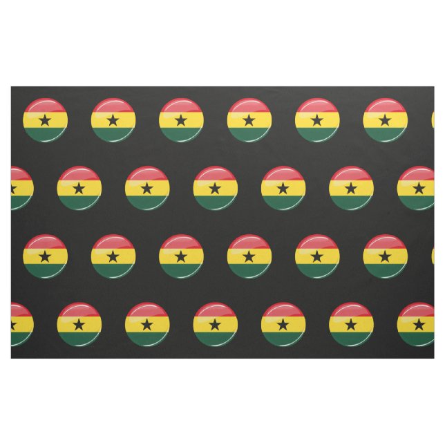 Glossy Round Ghanian Flagga Tyg (Fat Quarter)