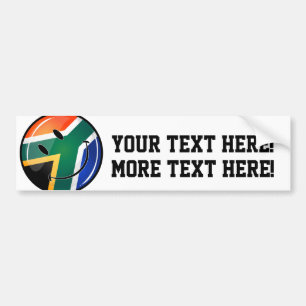 Glossy Round Lycklig Sydafrika Flagga Bildekal