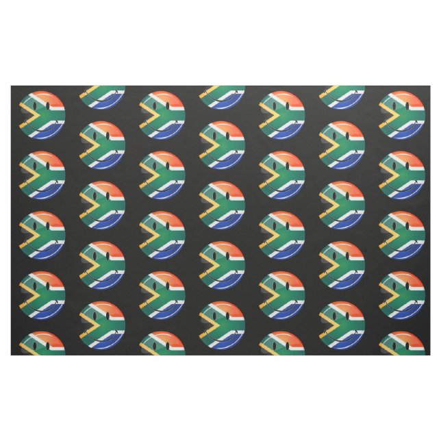 Glossy Round Lycklig Sydafrika Flagga Tyg (Fat Quarter)